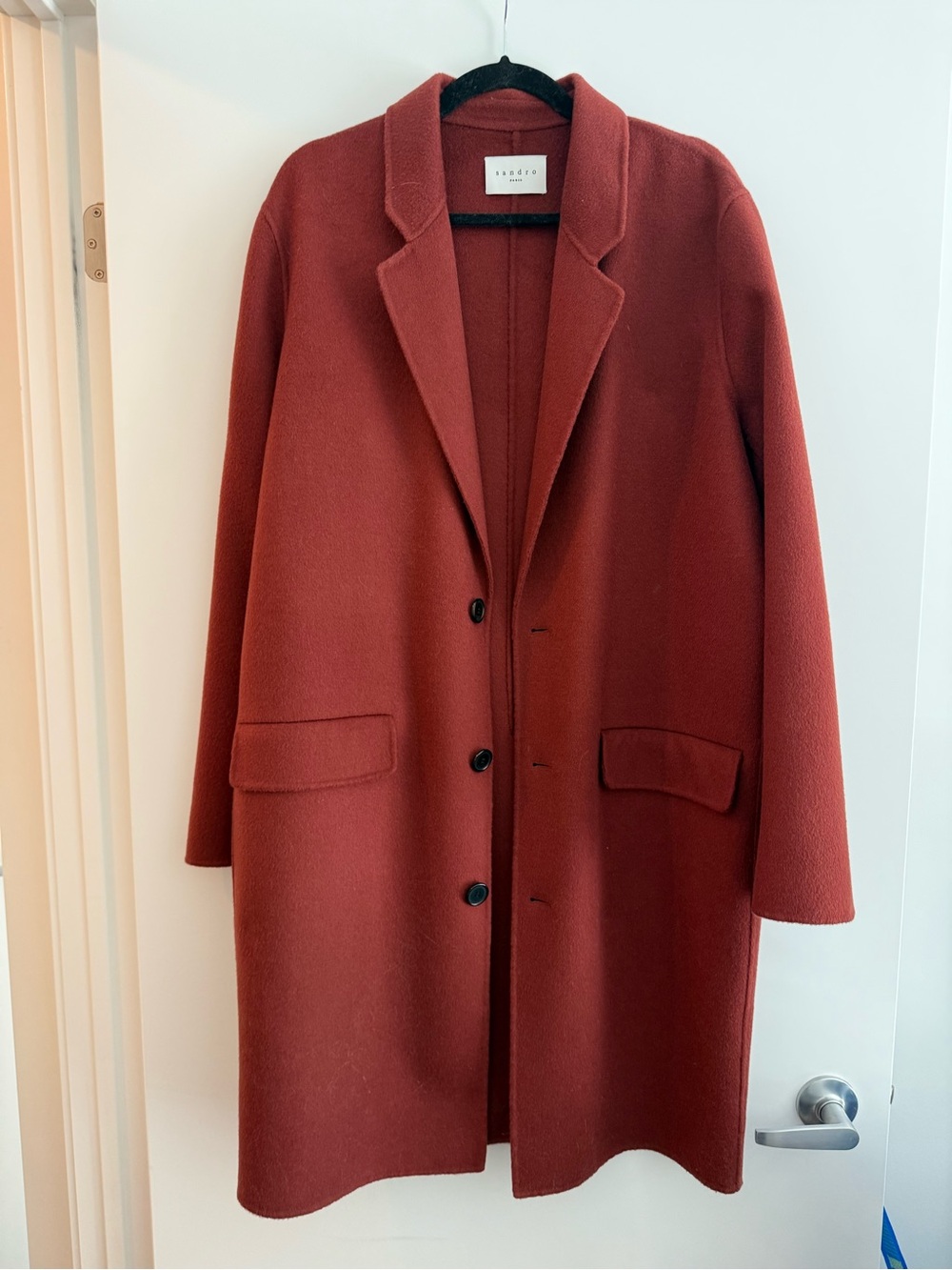 Sandro Wool Cashmere blend knee length coat